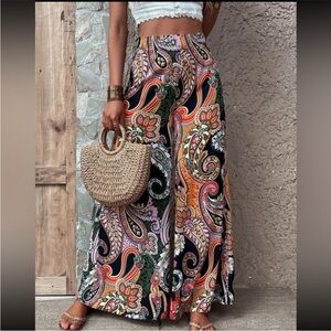 GIPCCO free living Miami boutique linen super wide leg elastic waist pants spell